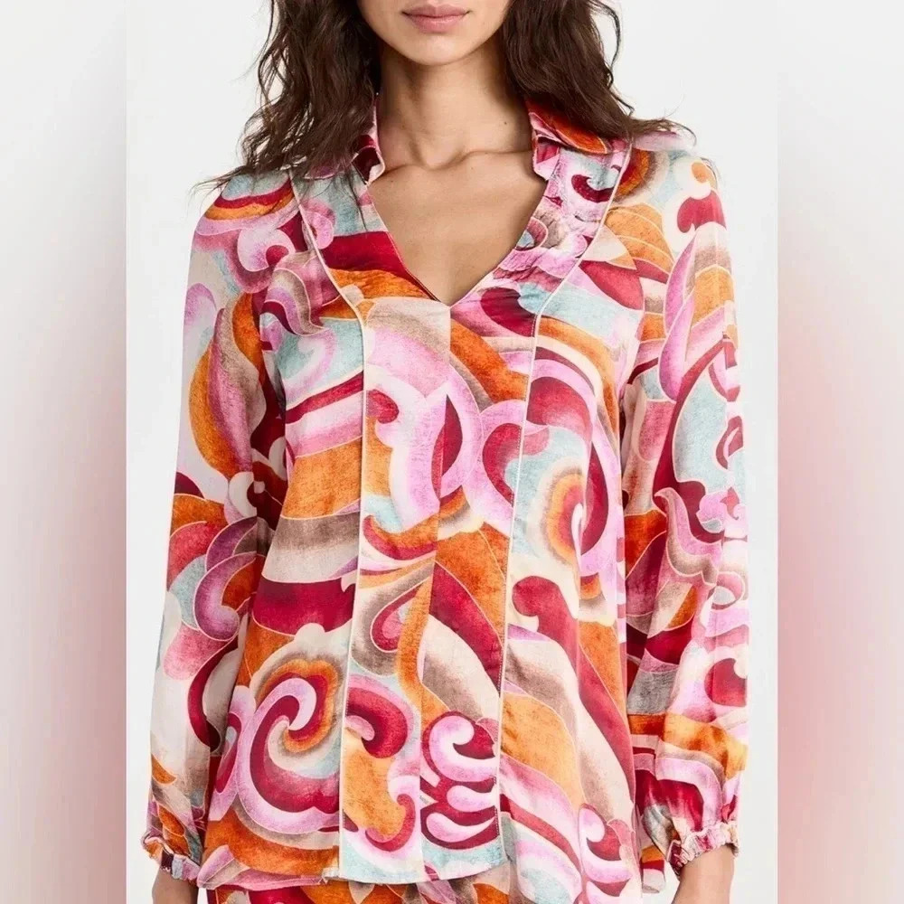 CHUFY Fuli Blouse Hem Orange Oversized Fit Size XS